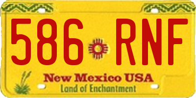 NM license plate 586RNF