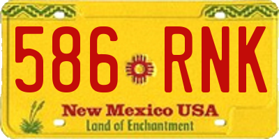 NM license plate 586RNK