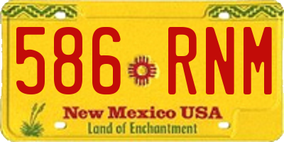 NM license plate 586RNM