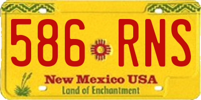 NM license plate 586RNS