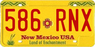NM license plate 586RNX