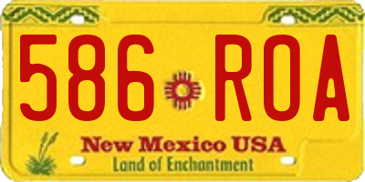 NM license plate 586ROA