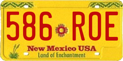 NM license plate 586ROE