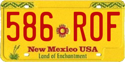 NM license plate 586ROF