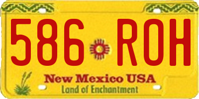 NM license plate 586ROH