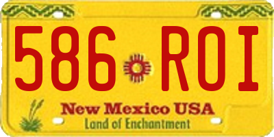 NM license plate 586ROI