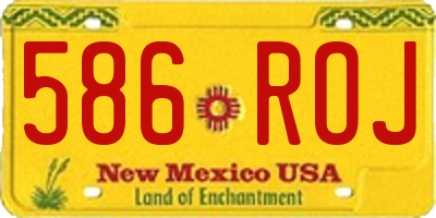 NM license plate 586ROJ