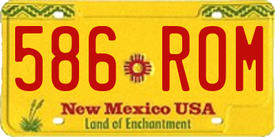 NM license plate 586ROM