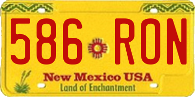 NM license plate 586RON