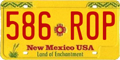 NM license plate 586ROP