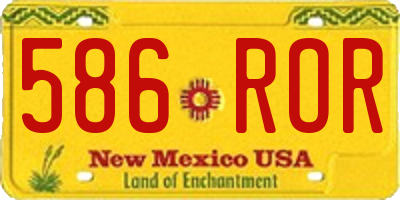 NM license plate 586ROR