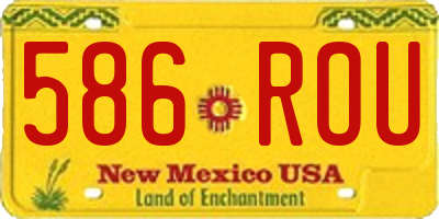 NM license plate 586ROU