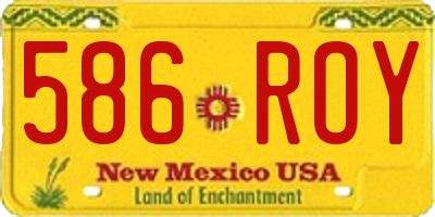 NM license plate 586ROY