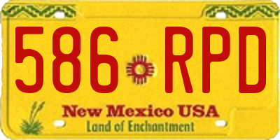 NM license plate 586RPD