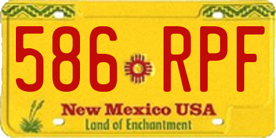 NM license plate 586RPF