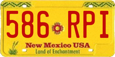 NM license plate 586RPI