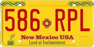 NM license plate 586RPL