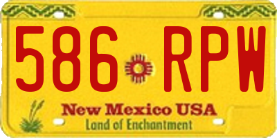 NM license plate 586RPW