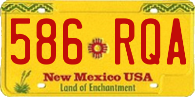 NM license plate 586RQA