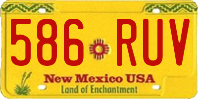 NM license plate 586RUV