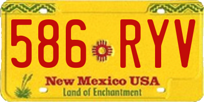 NM license plate 586RYV