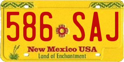 NM license plate 586SAJ