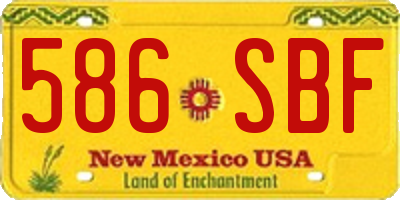 NM license plate 586SBF