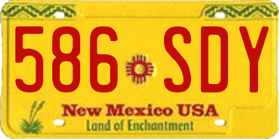 NM license plate 586SDY
