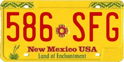 NM license plate 586SFG