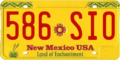NM license plate 586SIO