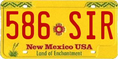 NM license plate 586SIR