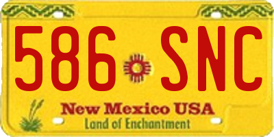 NM license plate 586SNC