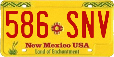 NM license plate 586SNV