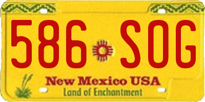 NM license plate 586SOG