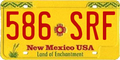 NM license plate 586SRF
