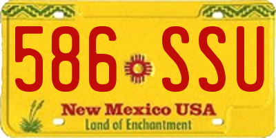 NM license plate 586SSU