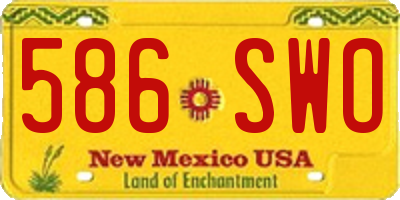 NM license plate 586SWO