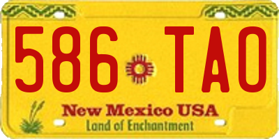NM license plate 586TAO