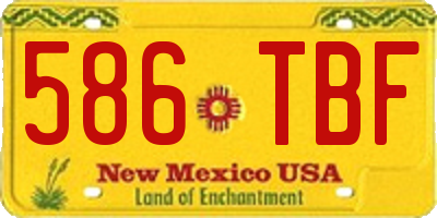 NM license plate 586TBF