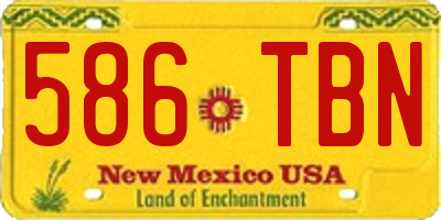 NM license plate 586TBN