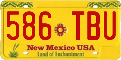 NM license plate 586TBU
