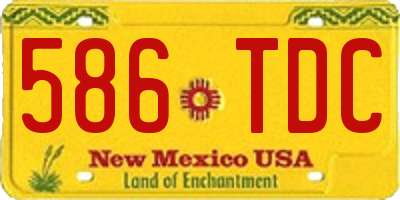 NM license plate 586TDC