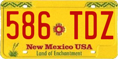 NM license plate 586TDZ