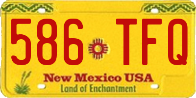 NM license plate 586TFQ