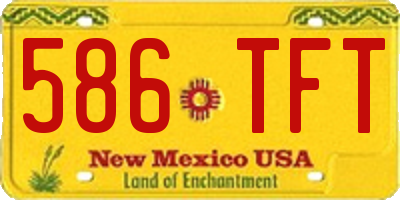 NM license plate 586TFT