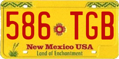 NM license plate 586TGB