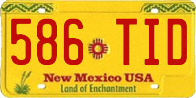 NM license plate 586TID