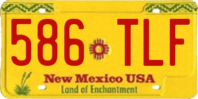 NM license plate 586TLF