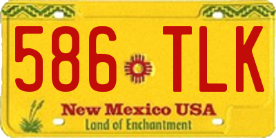 NM license plate 586TLK