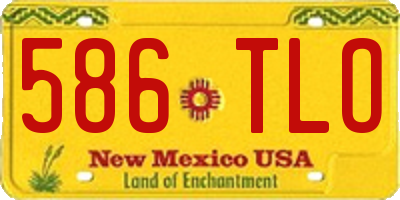 NM license plate 586TLO
